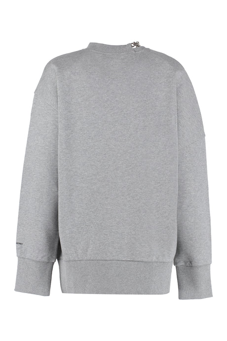 STELLA MCCARTNEY Women's Grey Cotton Sweatshirt with Decorative Chain Details