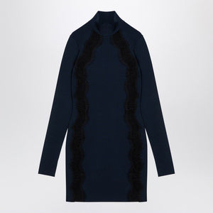 STELLA MCCARTNEY Navy Blue Mini Dress with Chic Sheer Cut-Outs