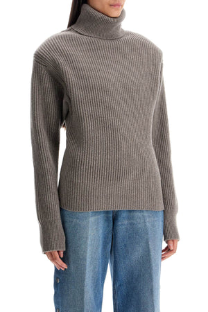 STELLA MCCARTNEY Sophisticated High-Neck Pullover with Padded Shoulders - Size S