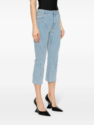 MUGLER Blue Skinny Denim Jeans for Women | SS24 Collection