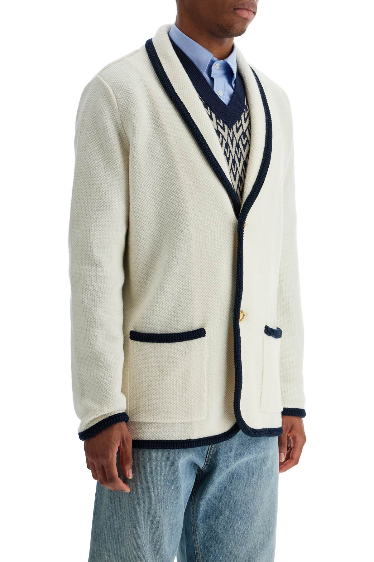 VALENTINO GARAVANI Men's Cotton and Wool Jacket with Scarf Collar - SS25