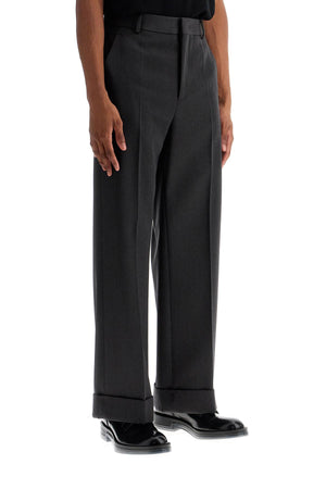 VALENTINO GARAVANI Turned Up Pure Virgin Wool Trousers for Men - Size 48