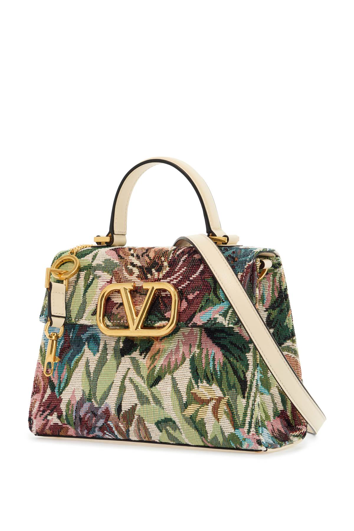 VALENTINO GARAVANI Mini Floral Print Handbag with Adjustable Shoulder Strap