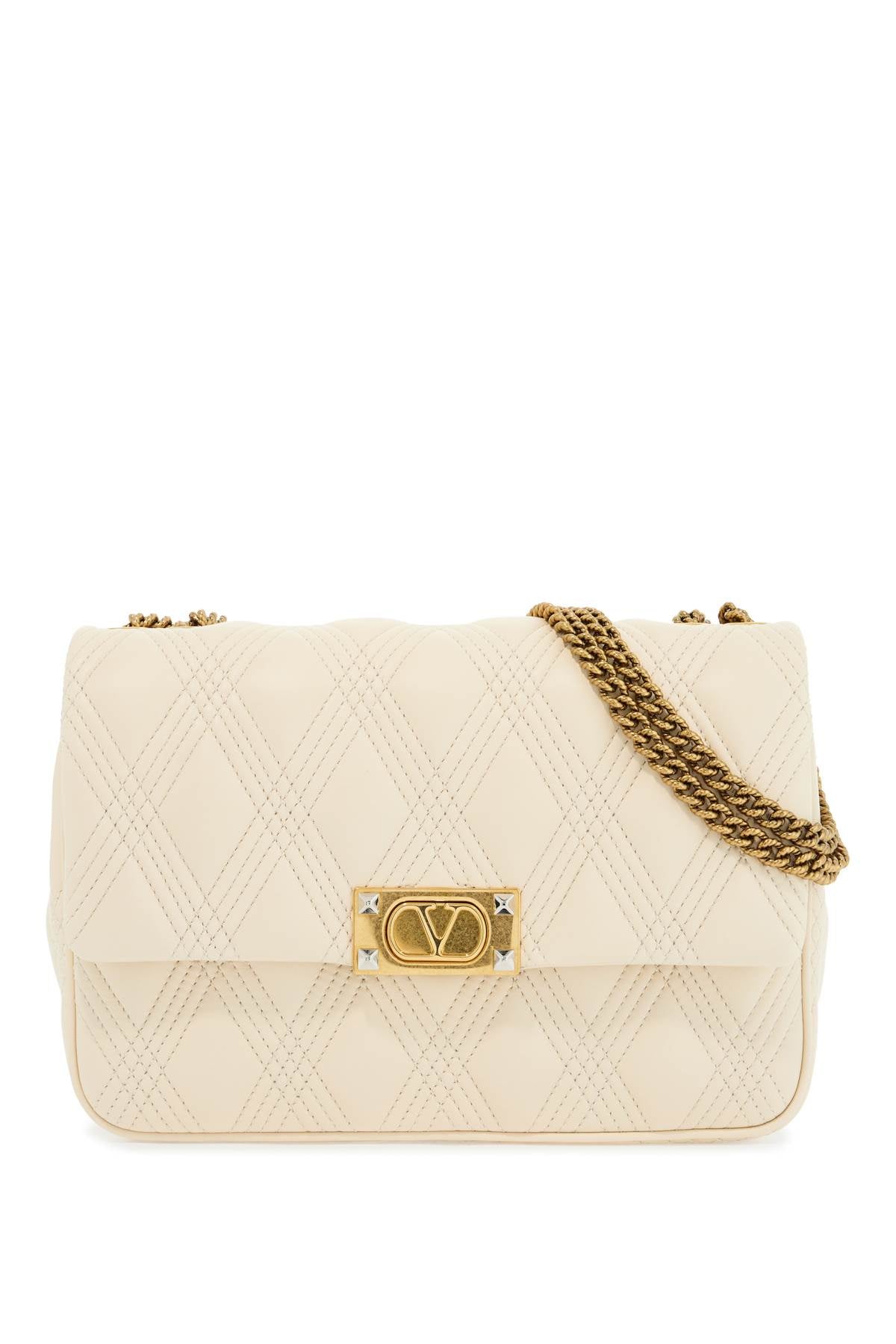 VALENTINO GARAVANI Quilted Shoulder Bag with Golden Chain