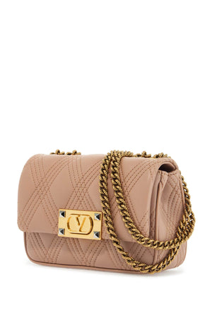 VALENTINO GARAVANI Mini Quilted Shoulder Handbag with Gold Chain