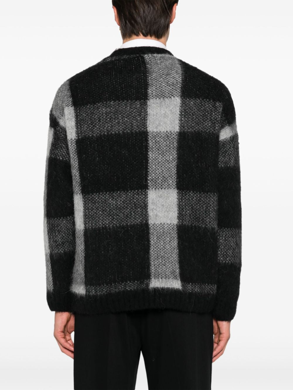 EMPORIO ARMANI Checkered Design Wool Blend Jumper for Men