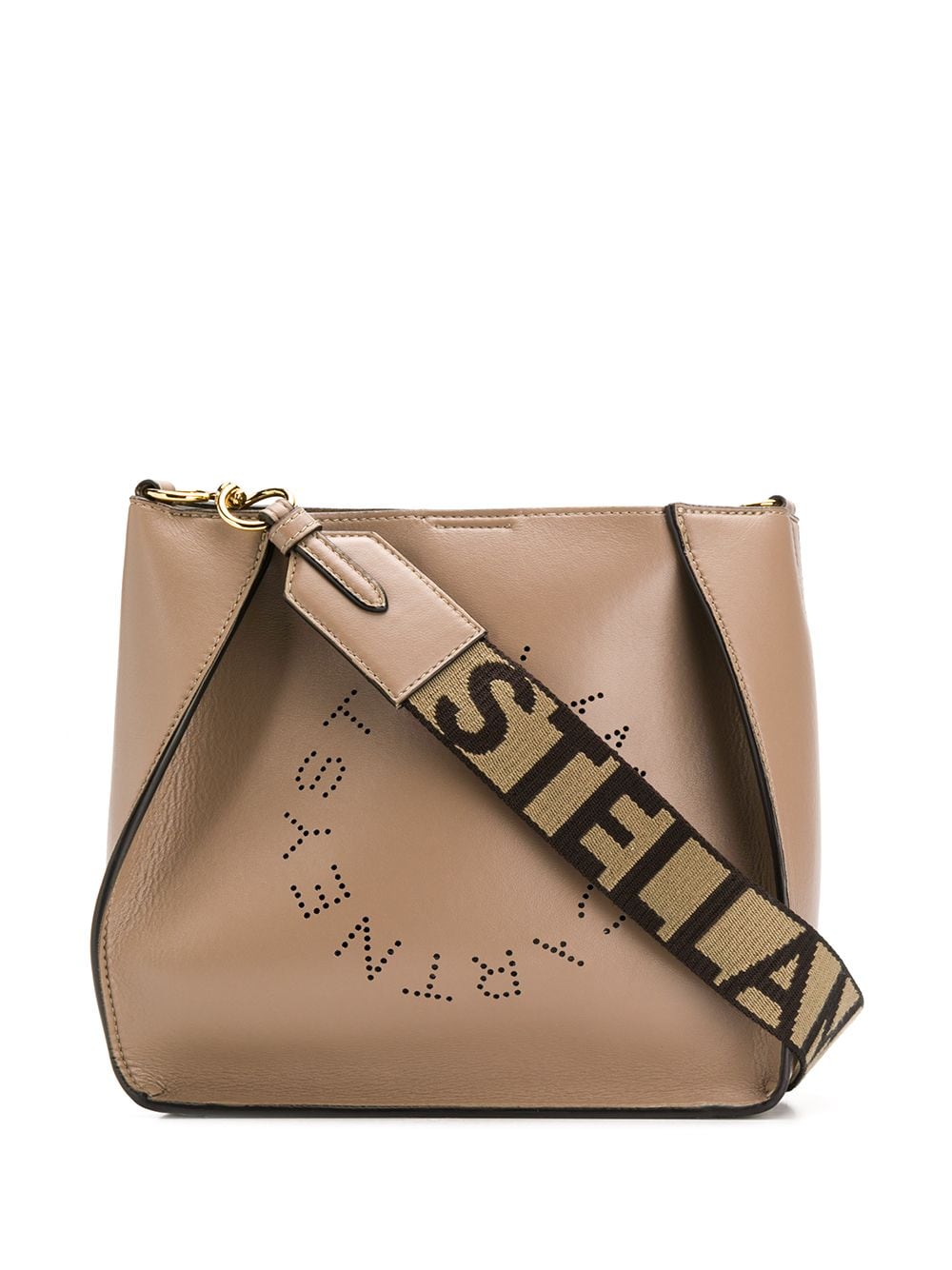 STELLA MCCARTNEY Eco-Conscious Tan Mini Crossbody Handbag with Logo Detail - FW23