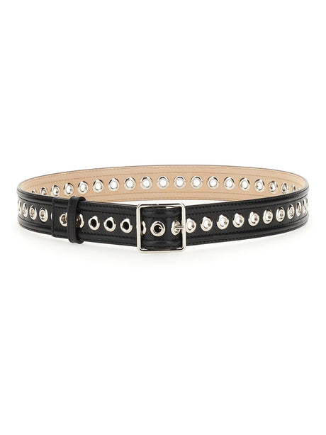 ALEXANDER McQUEEN Eyelet Medium Belt with Eco Brass Accents