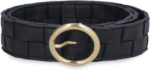 BOTTEGA VENETA Blue Leather Belt for Women - SS23 Collection