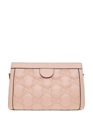 GUCCI GG Matelassé Mini Crossbody Handbag in Pink Quilted Raffia