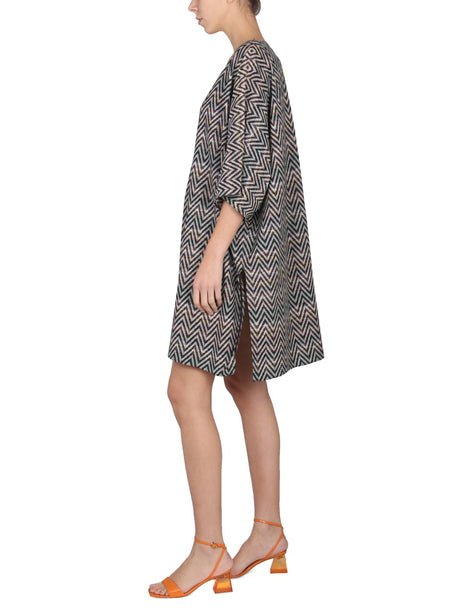 MISSONI V-Neck 3/4 Sleeve Dress