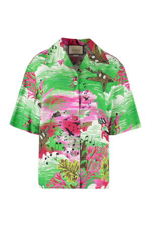 GUCCI Multicolor Printed Bowling Shirt for Women