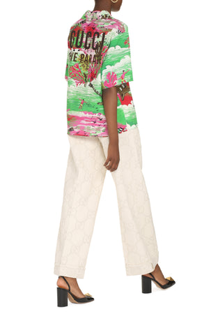 GUCCI Multicolor Printed Bowling Shirt for Women