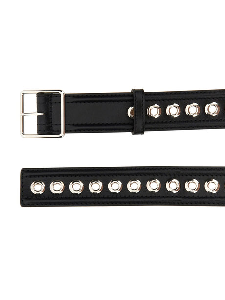 ALEXANDER McQUEEN Eyelet Medium Belt with Eco Brass Accents