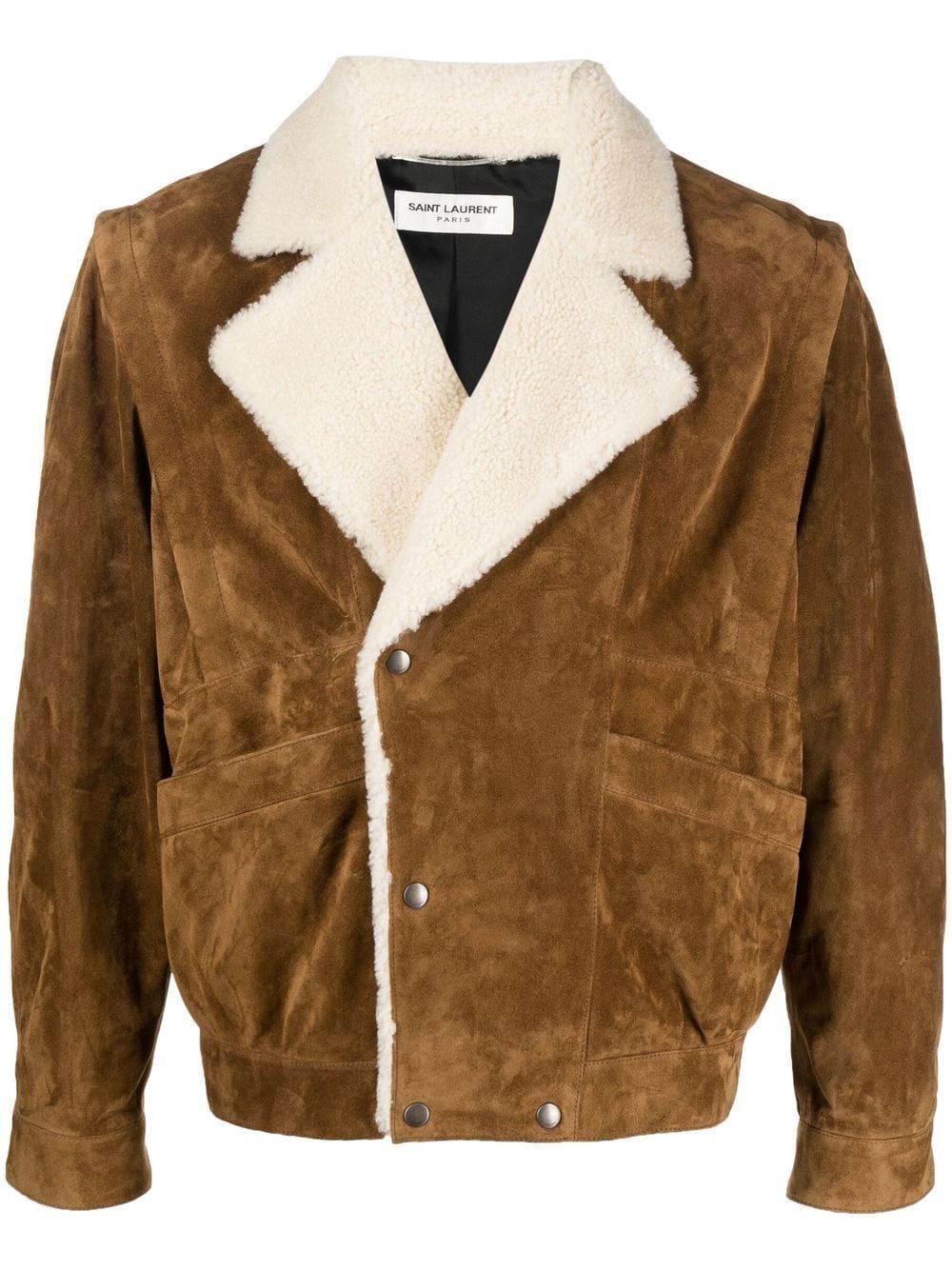 SAINT LAURENT Luxurious Double Breasted Shearling Jacket for Men