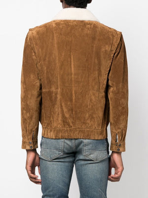 SAINT LAURENT Luxurious Double Breasted Shearling Jacket for Men