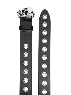 ALEXANDER MCQUEEN 3D Skull Belt for Men - Black SS23