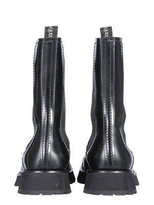 ALEXANDER MCQUEEN Studded Leather Midsole Boots - 4cm