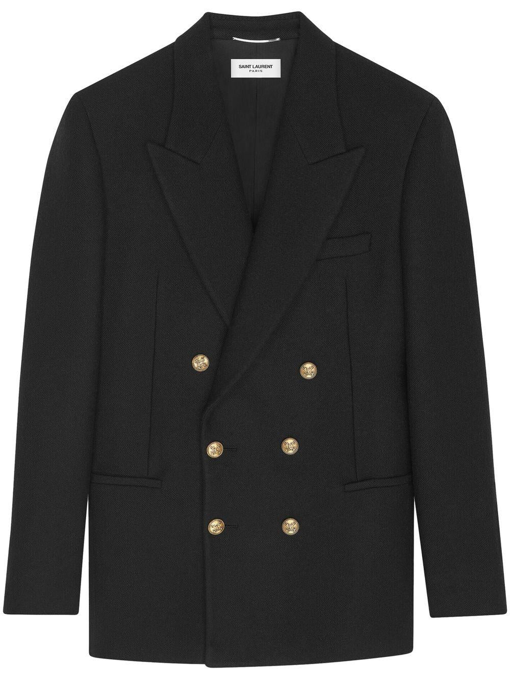 SAINT LAURENT Classic Double Breasted Wool Jacket for Men