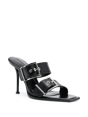 ALEXANDER MCQUEEN Dép sandal màu đen thanh lịch cho mùa hè '24