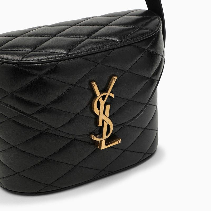 SAINT LAURENT Quilted Black Lambskin Shoulder and Crossbody Bag for Women