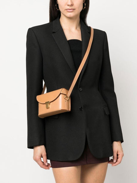 SAINT LAURENT Vintage Brown Gold Crossbody Bag FW22 for Women