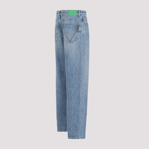 BOTTEGA VENETA Men's Blue Cotton Jeans for SS24