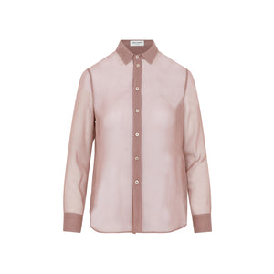 SAINT LAURENT Luxurious Silk Shirt for Women in Pink and Purple - SS23