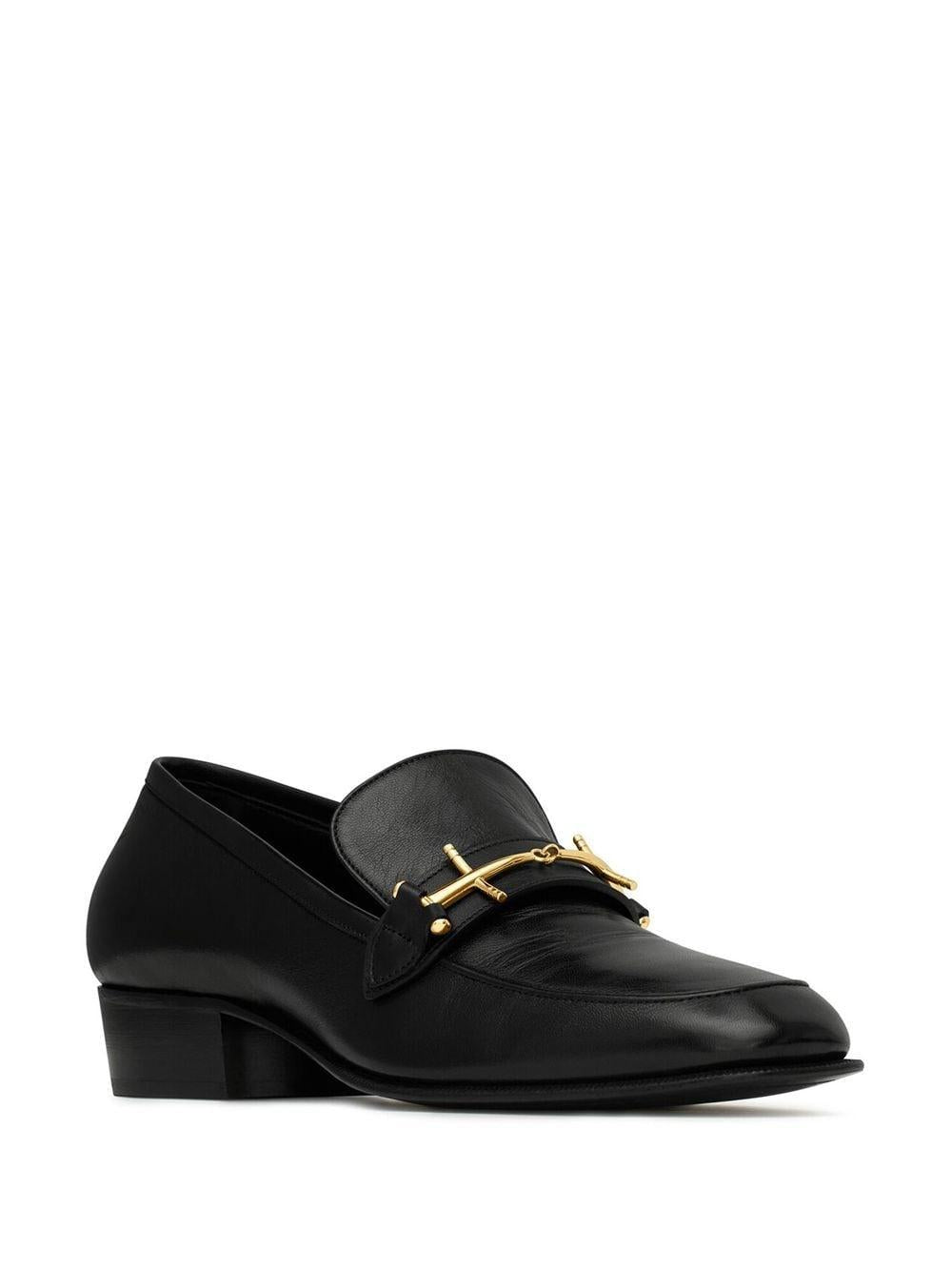 SAINT LAURENT Sophisticated Black Leather Slippers for Men