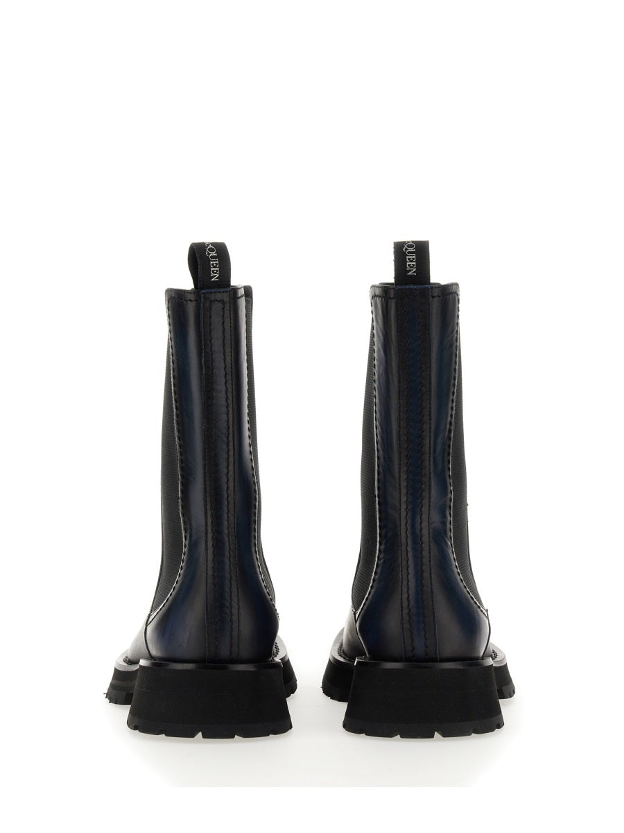 ALEXANDER MCQUEEN Elevated Leather Boots with 4.5 cm Heel