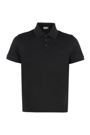 SAINT LAURENT Classic Black Cotton Polo Shirt for Men