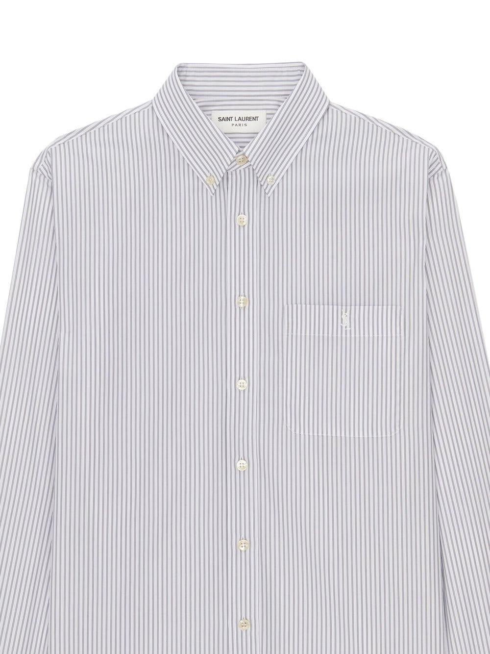 SAINT LAURENT Men's Classic Striped Shirt - Carryover Seasonal Style