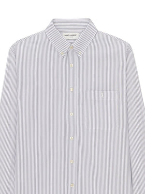 SAINT LAURENT Men's Classic Striped Shirt - Carryover Seasonal Style