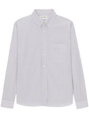 SAINT LAURENT Men's Classic Striped Shirt - Carryover Seasonal Style