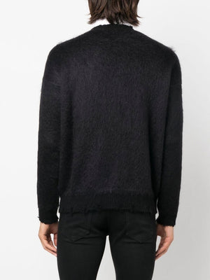 SAINT LAURENT Men's Jacquard Playboy Mohair Knit Sweater