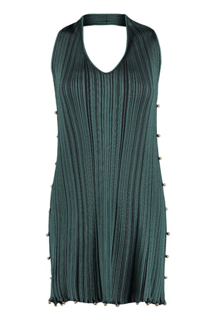 BOTTEGA VENETA Pleated Mini Dress with Decorative Beads