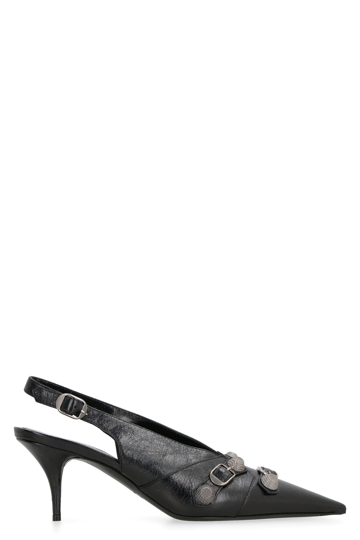 BALENCIAGA Sleek Black Leather Slingback Pumps - FW23