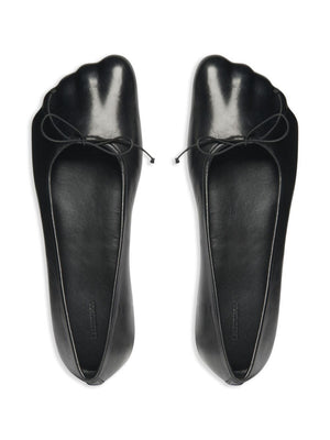 BALENCIAGA Elegant Black Leather Ballerina Flats for Women