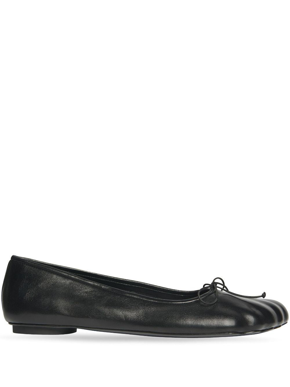 BALENCIAGA Elegant Black Leather Ballerina Flats for Women