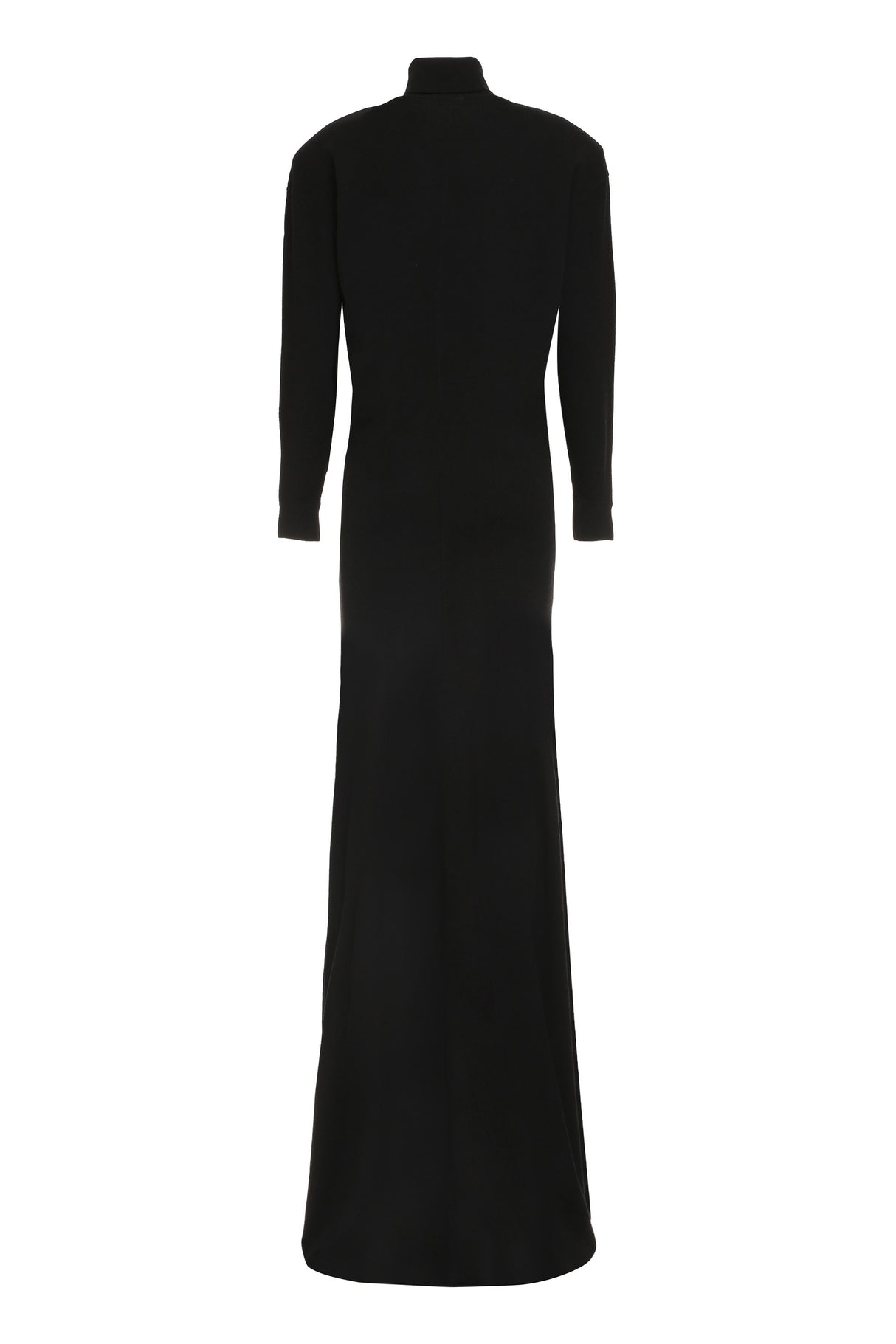 SAINT LAURENT Black Ribbed Cashmere Dress for Women - FW22 Collection