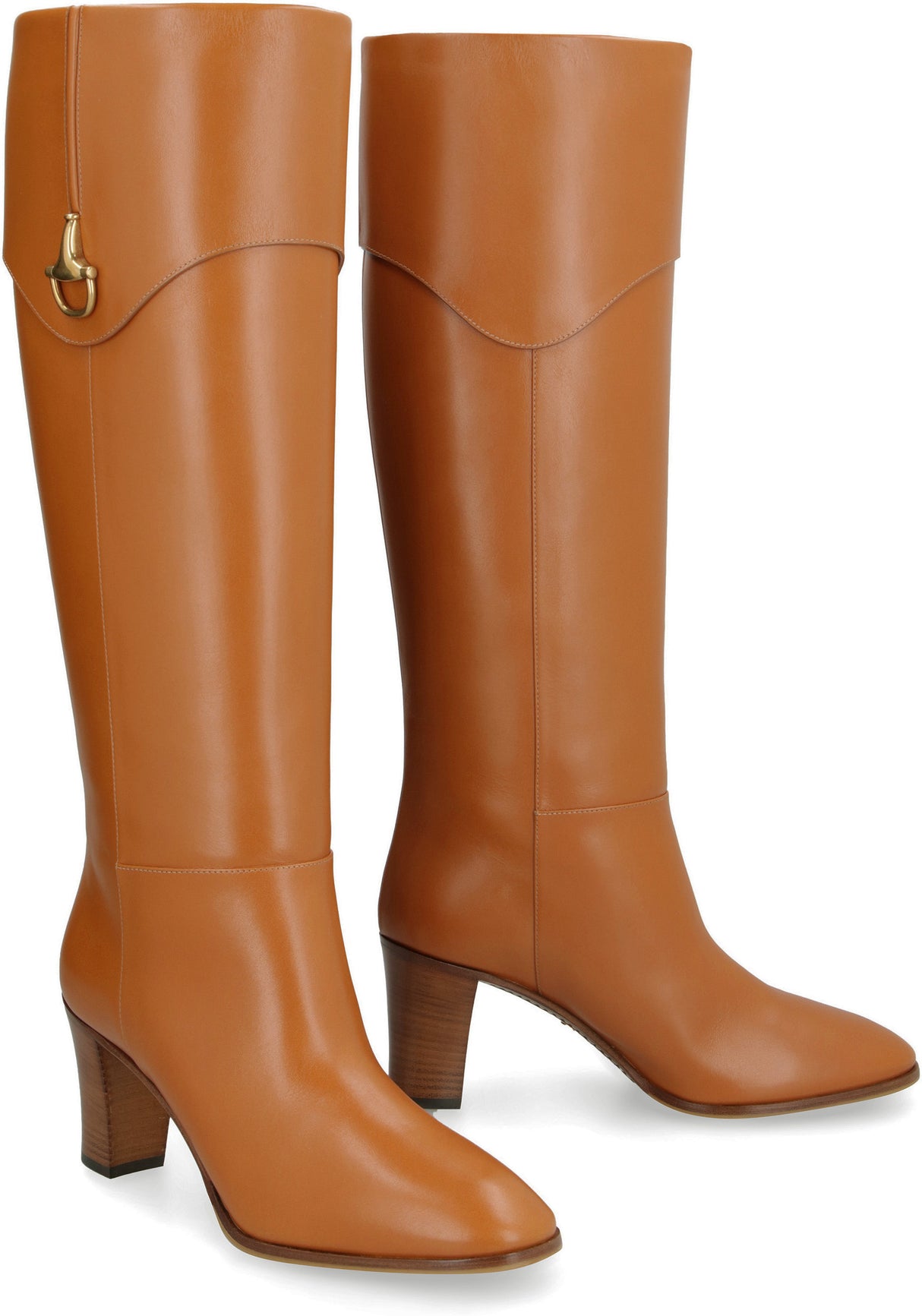 GUCCI Saddle Brown Leather Knee-Boots for Women - SS24 Collection