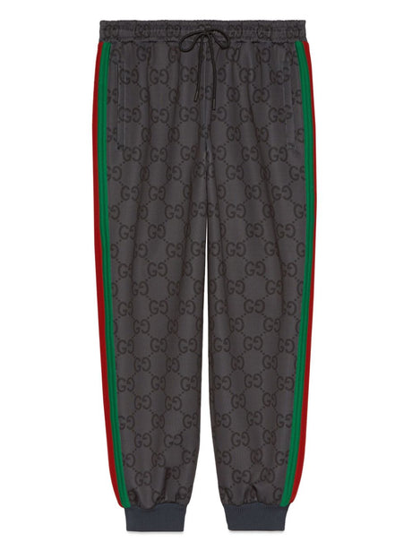 GUCCI Gray Polyester Jogging Pants for Men