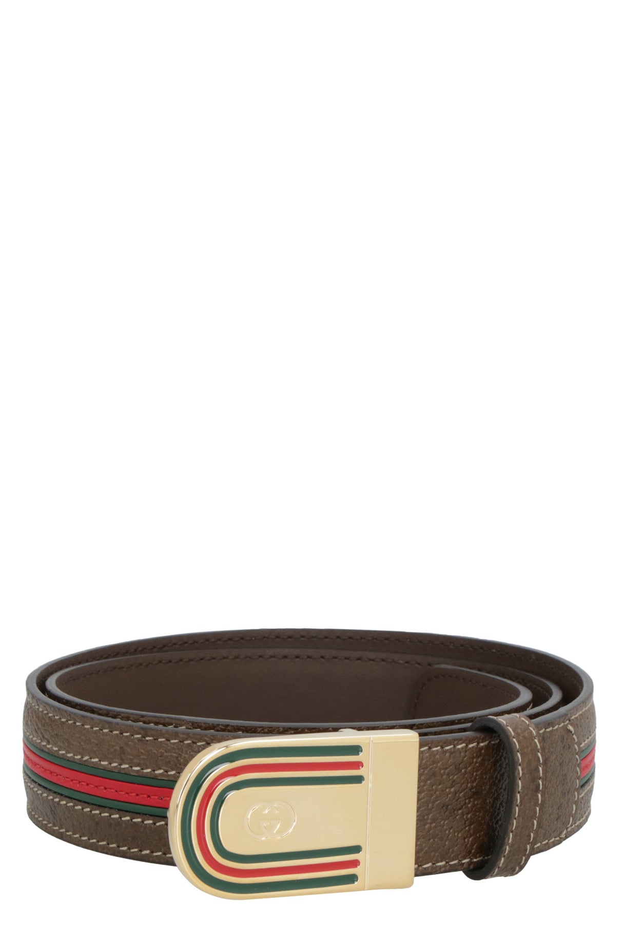 GUCCI Men's Brown Leather Belt - 3 cm Belt Height, 5.5x3 cm Buckle - SS23 Collection