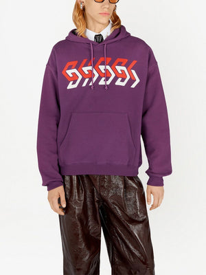 GUCCI Men's Purple Hooded Sweatshirt for SS23 Collection