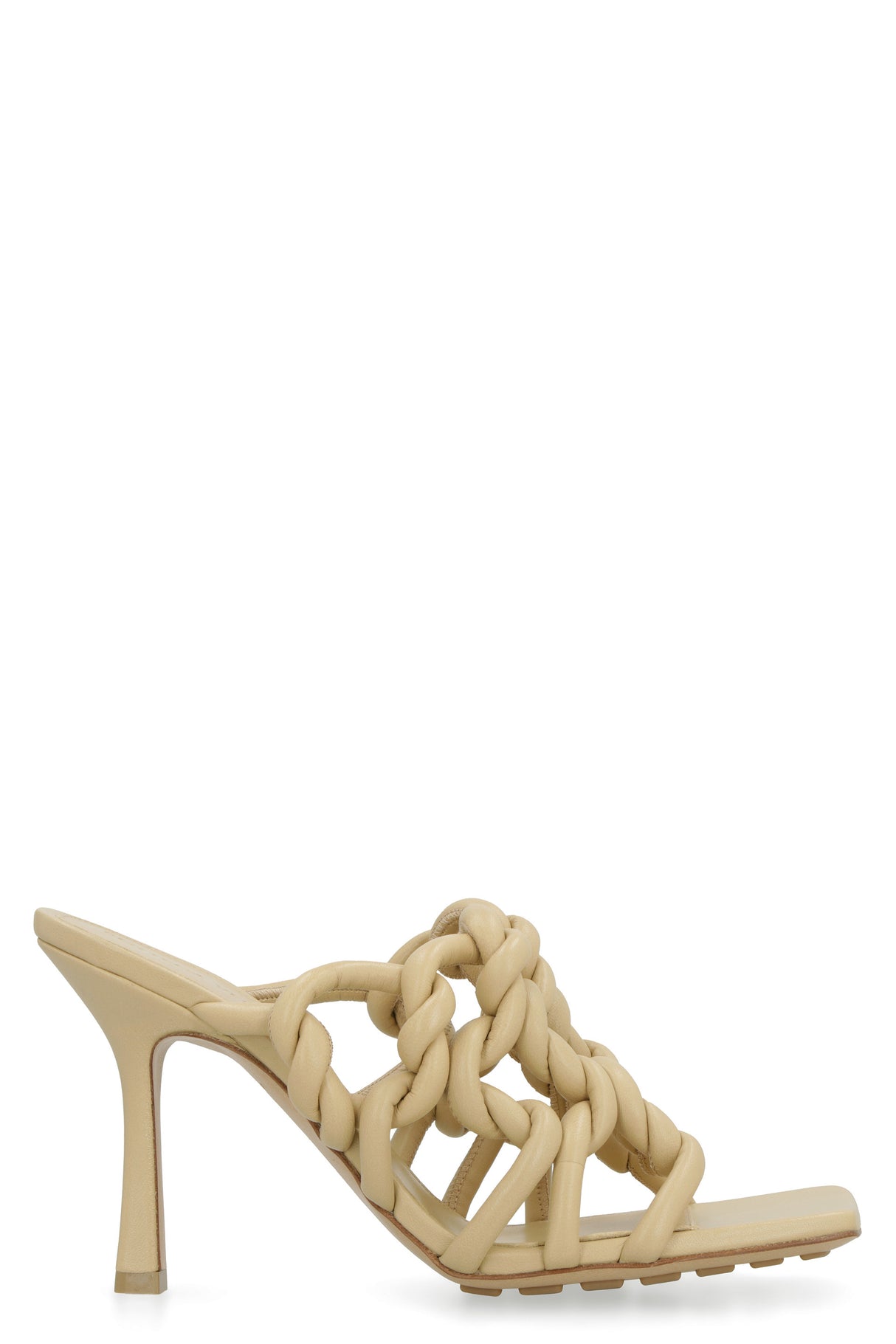 BOTTEGA VENETA Twisted Tubular Leather Sandals for Women in Beige