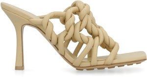 BOTTEGA VENETA Twisted Tubular Leather Sandals for Women in Beige