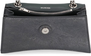 BALENCIAGA Gray Crush Shoulder Handbag with Metallic Leather Details for Women - FW23 Collection