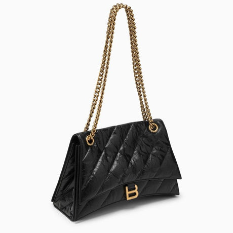 BALENCIAGA Quilted Crossbody Bag for Women in Black | Medium Crush Handbag with Chain