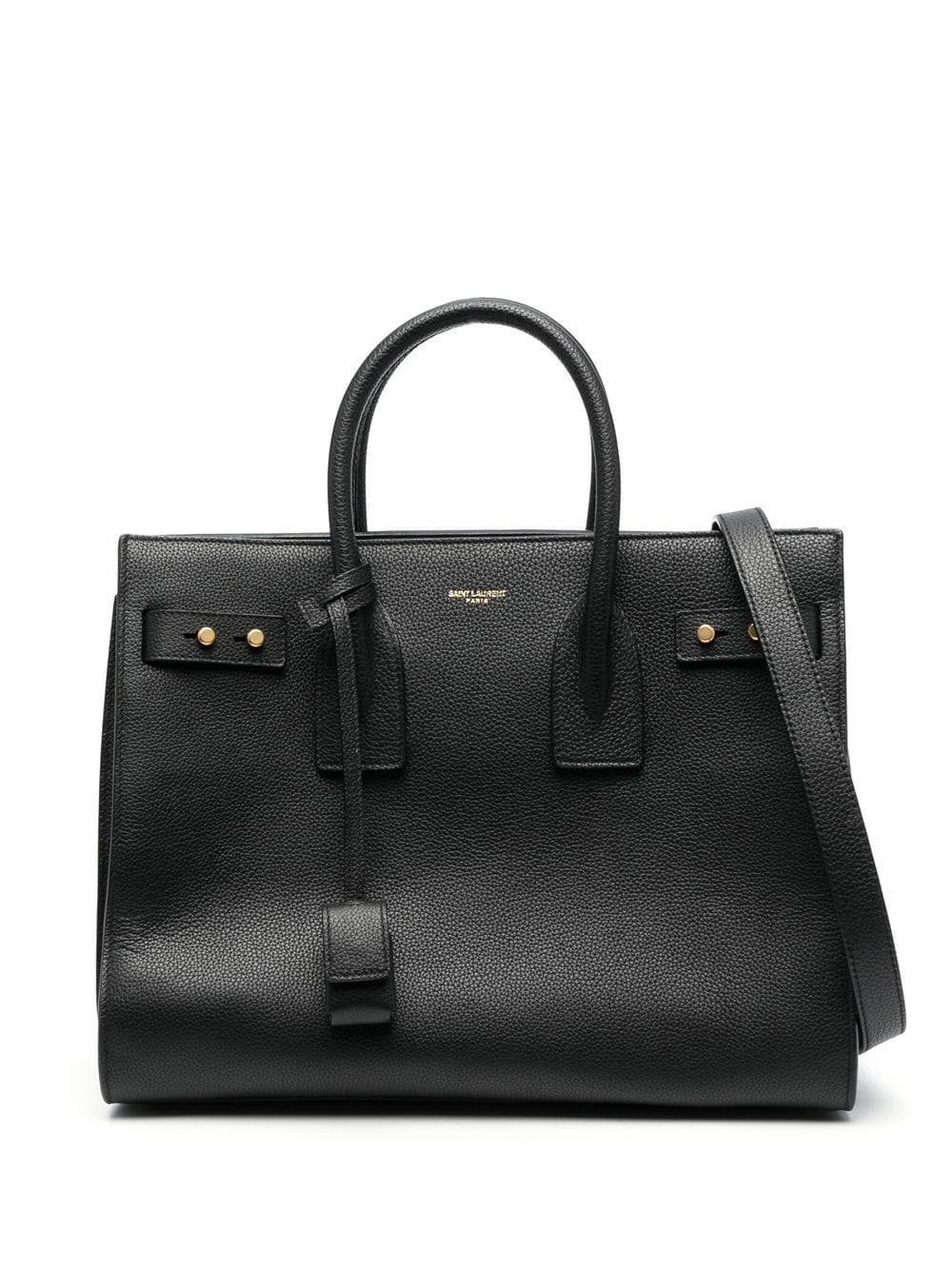 SAINT LAURENT Leather Tote Handbag - Medium