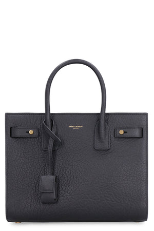 SAINT LAURENT Grainy Leather Top-Handle Handbag in Black for Women